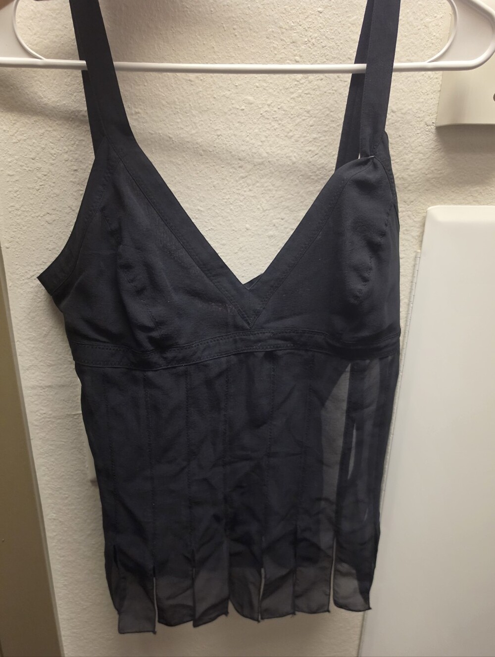 Ted Baker Black Silk Sheer-Panel Camisole